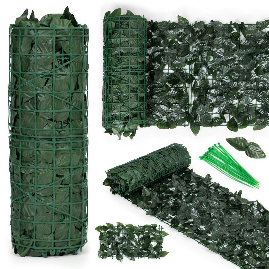 MST  Künstliche Hecke 300x50 cm, efeugrüne Abdeckwand 300x50 cm 
