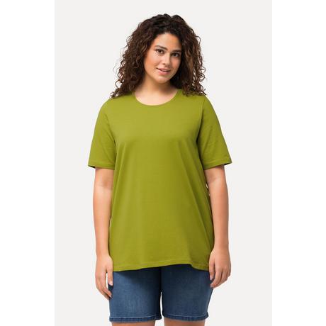 Ulla Popken  T-shirt dal taglio svasato con scollo a girocollo e mezze maniche 