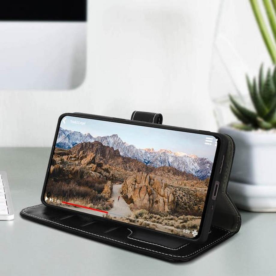 Avizar  Étui Oppo Find X3 Neo Portefeuille Noir 