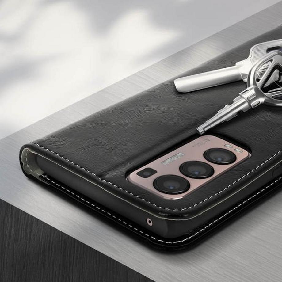 Avizar  Étui Oppo Find X3 Neo Portefeuille Noir 