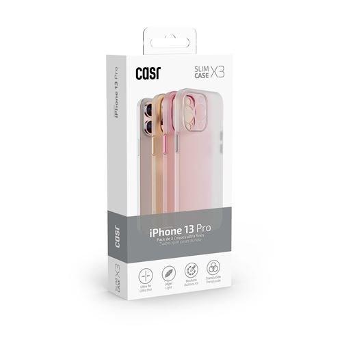 Image of Casr Packung mit 3 ultradünnen Schutzhüllen für iPhone 13 Pro Casr helle Farben