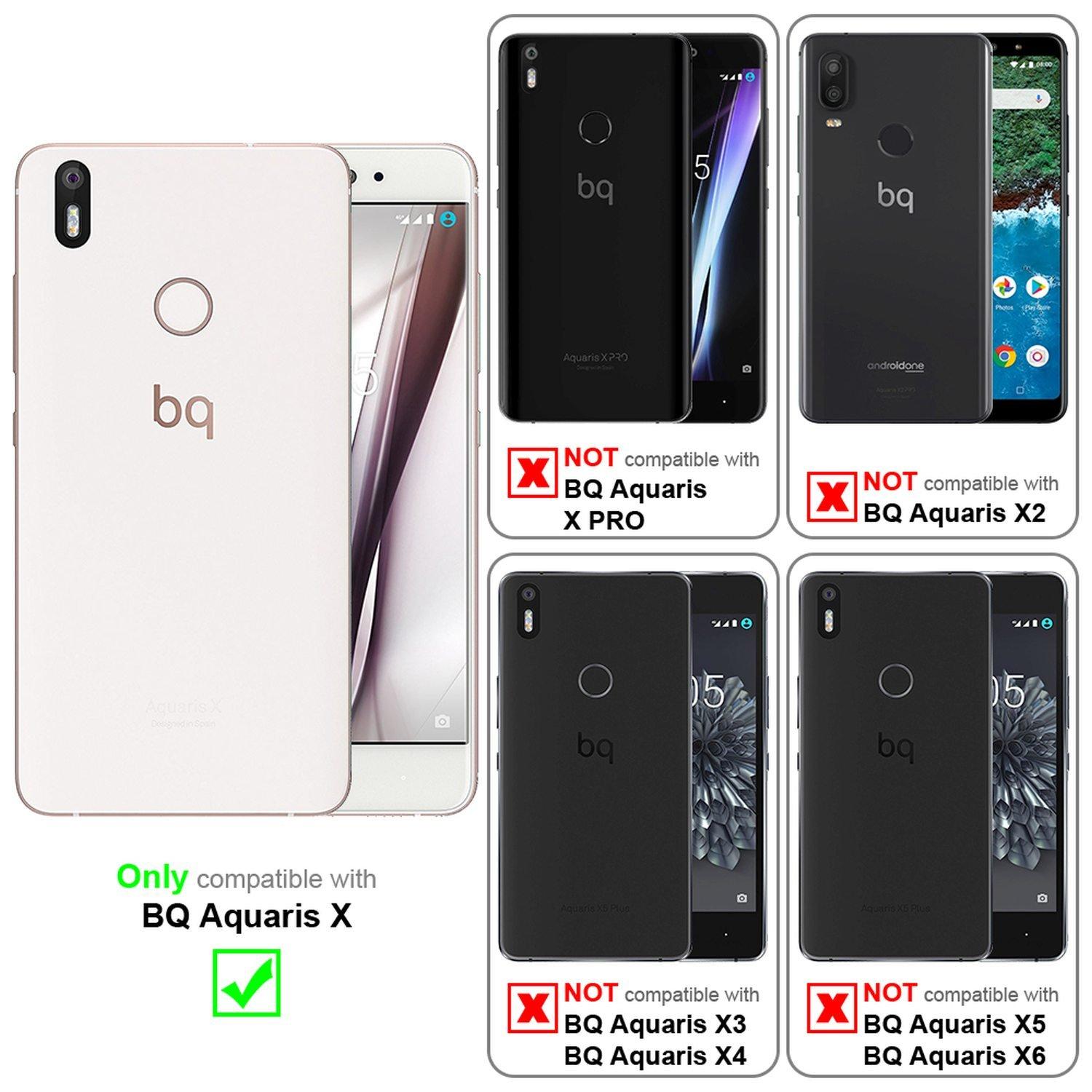 Cadorabo  Housse compatible avec BQ Aquaris X - Coque de protection avec fermeture magnétique, fonction de support et compartiment pour carte 