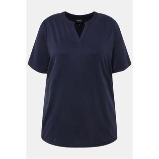 Ulla Popken  T-Shirt, Tunika-Ausschnitt, Halbarm, Modalmix 