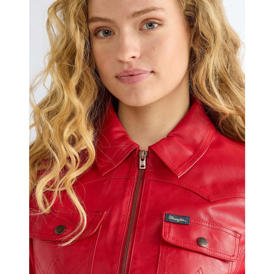 Wrangler Slim Seamed Kunstlederjacke  