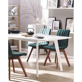 Beliani Esszimmerstuhl 2er Set aus Stoff Retro CALGARY  