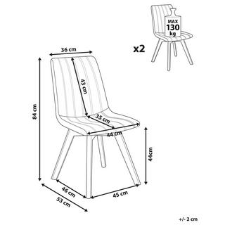 Beliani Lot de 2 chaises en Polyester Rétro CALGARY  