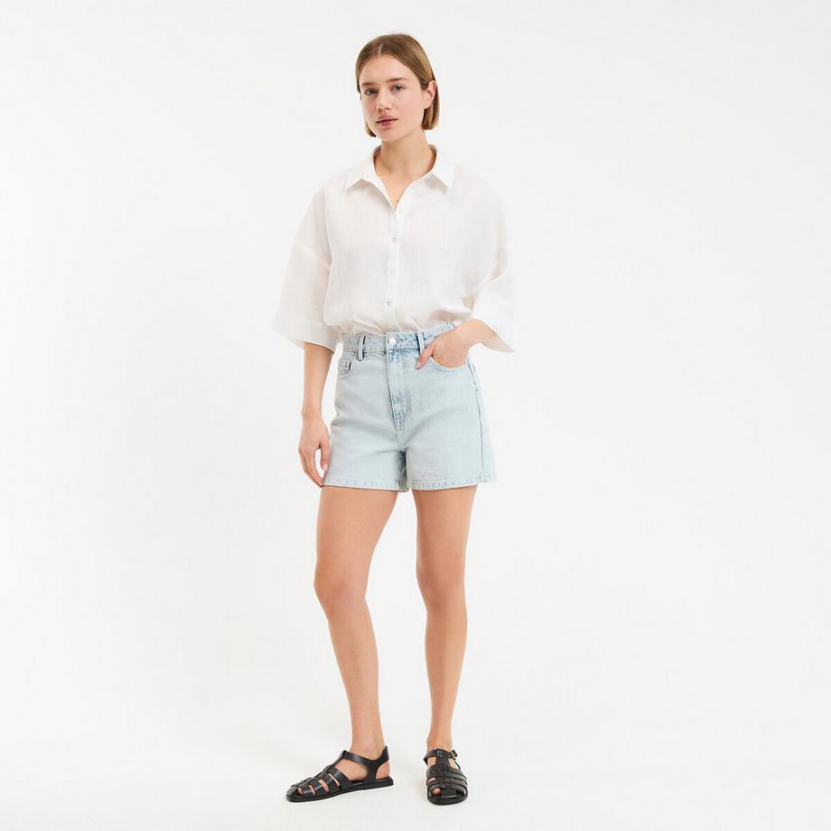 La Redoute Collections Jeansshorts mit hohem Bund  