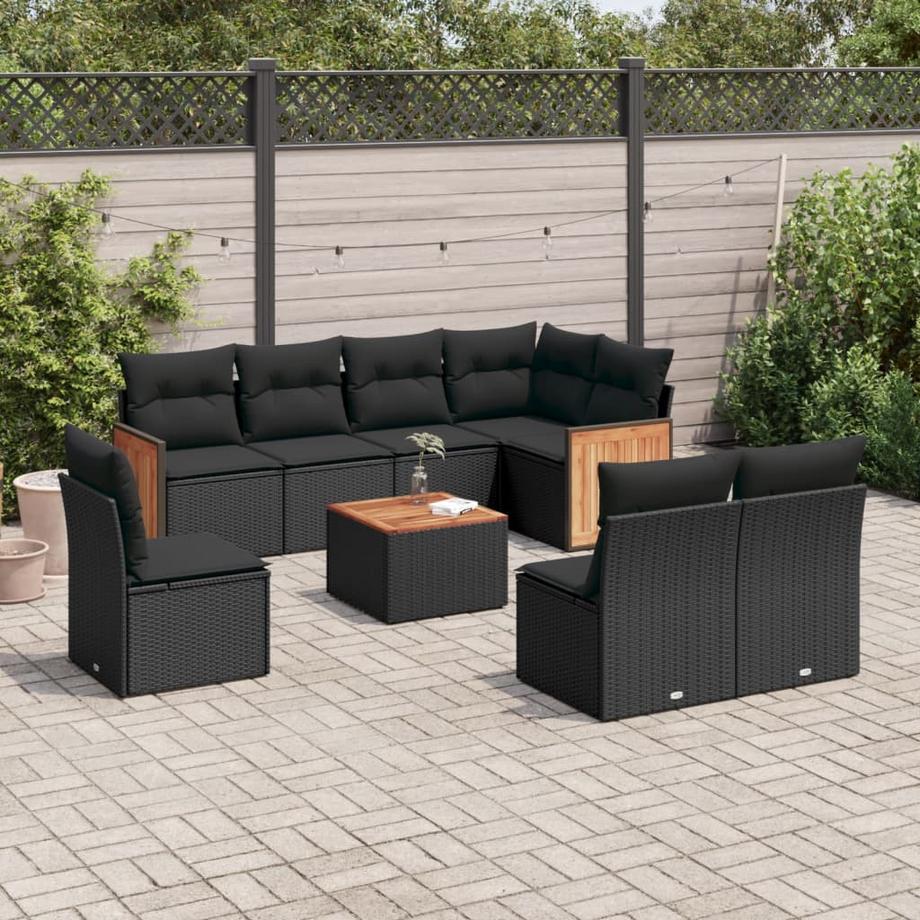 VidaXL Ensemble de canapés de jardin rotin synthétique  