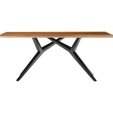 Massivholztisch 240x100 - Teak natur - Metall antik