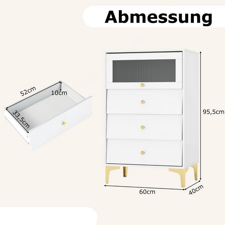 Northix Armoire de rangement à 3 tiroirs  