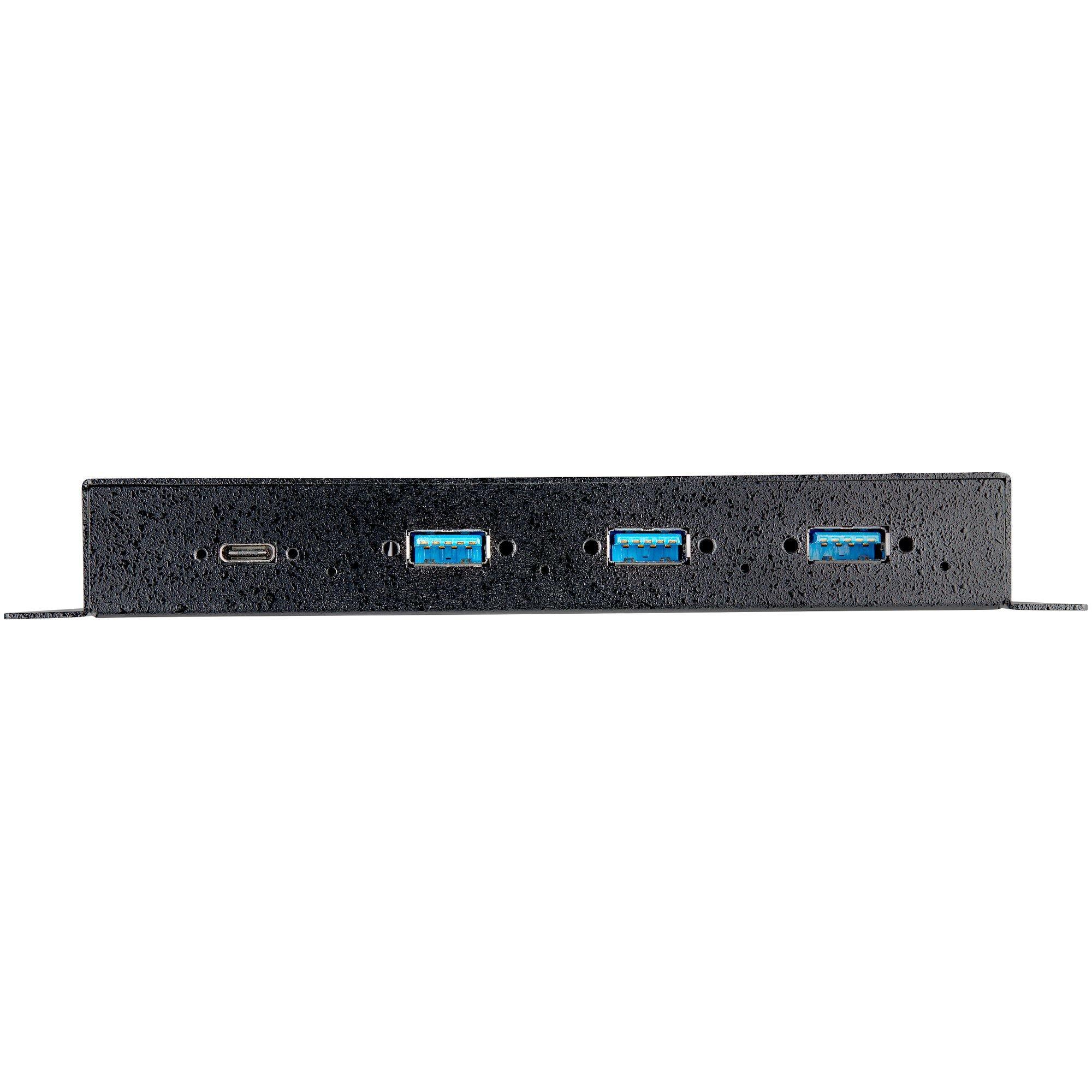 STARTECH.COM  4 Port USB C Hub 10Gbit/s - Industrieller USB Typ-C Hub aus Metall mit 3xUSB-A & 1xUSB-C - ESD & Überspannungsschutz - USB-C oder USB-A Host - Selbstbetriebener montierbarer USB 3.2 Gen 2 Hub 