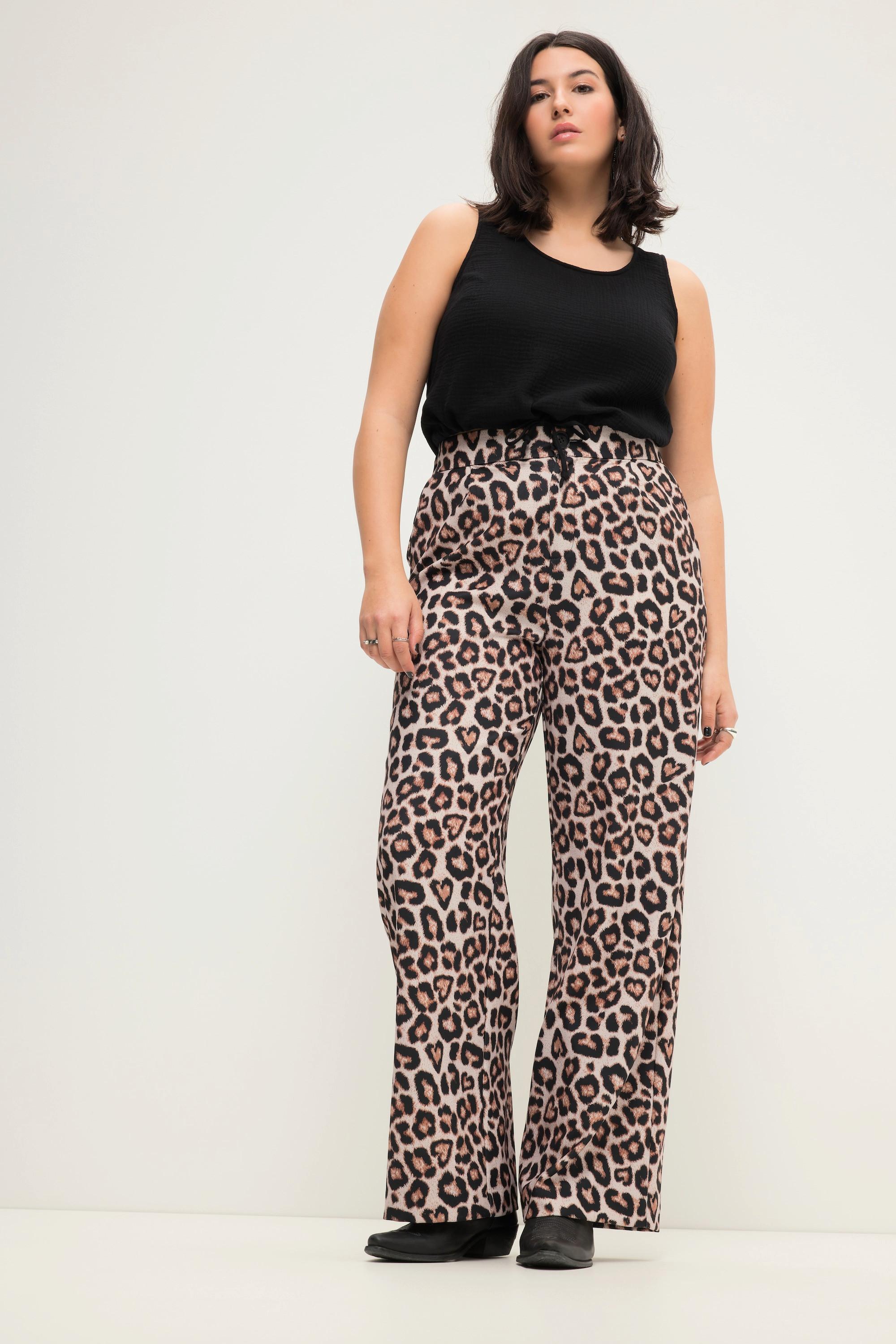 Studio Untold Pantalon Large Taille Haute Imprimé Léopard  