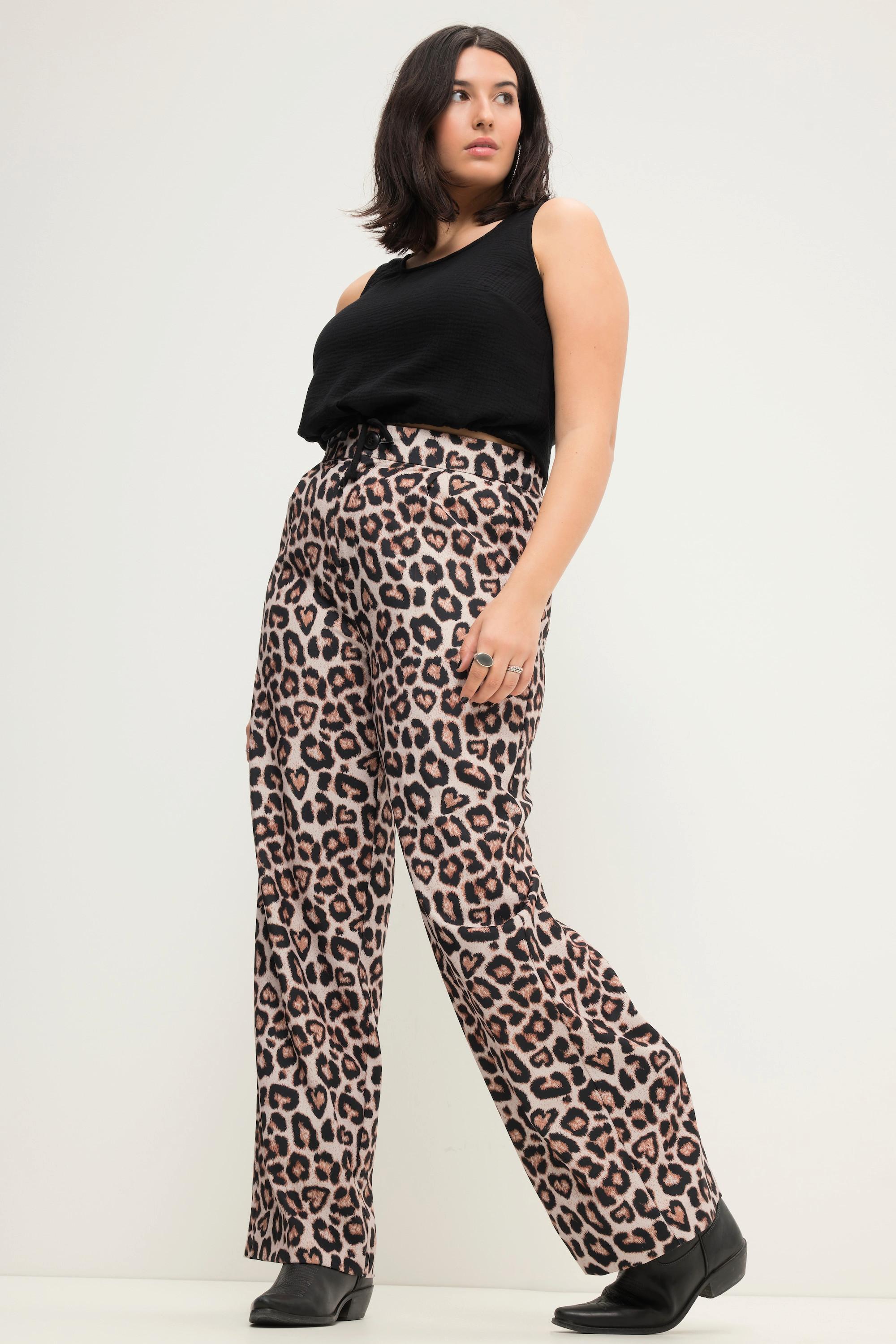 Studio Untold  Hose, Wide Legs, HighWaist, Leoprint 