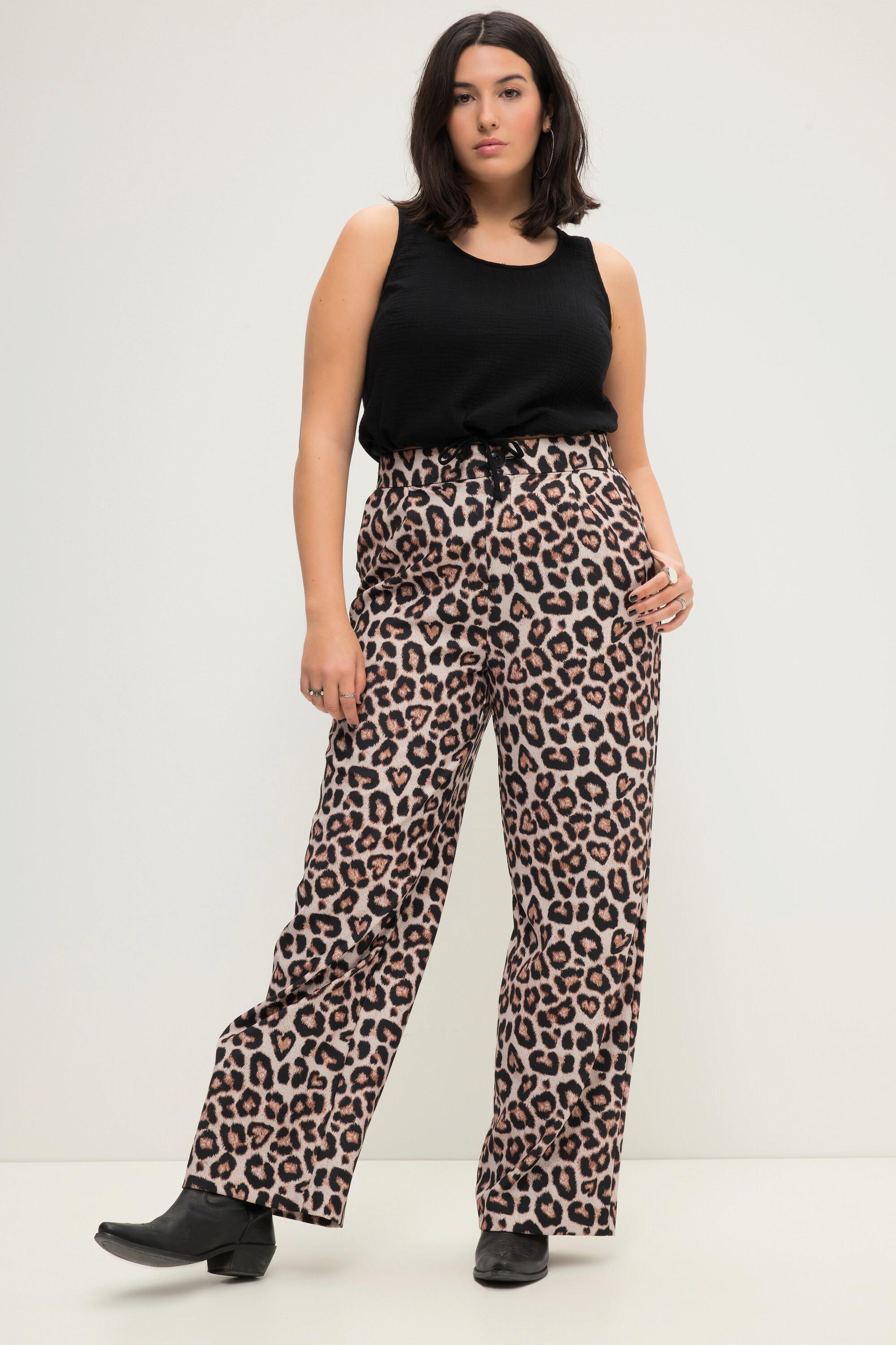 Studio Untold  Hose, Wide Legs, HighWaist, Leoprint 