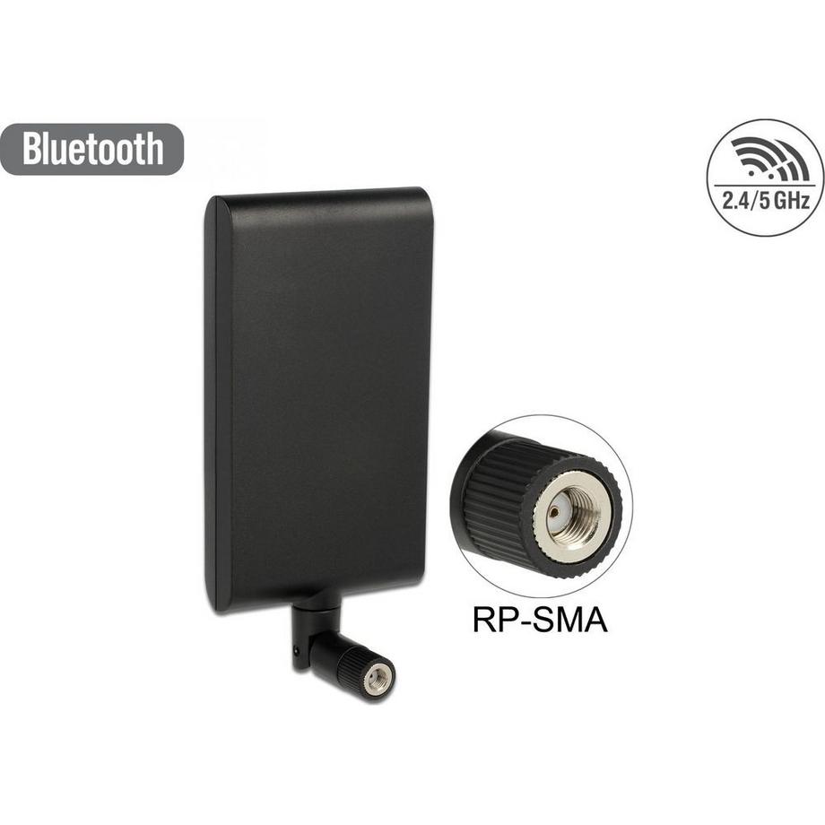 DeLock  WLAN Antenne 802.11 ac/a/h/b/g/n RP-SMA 7.5 ~ 10 dBi direktional Gelenk 