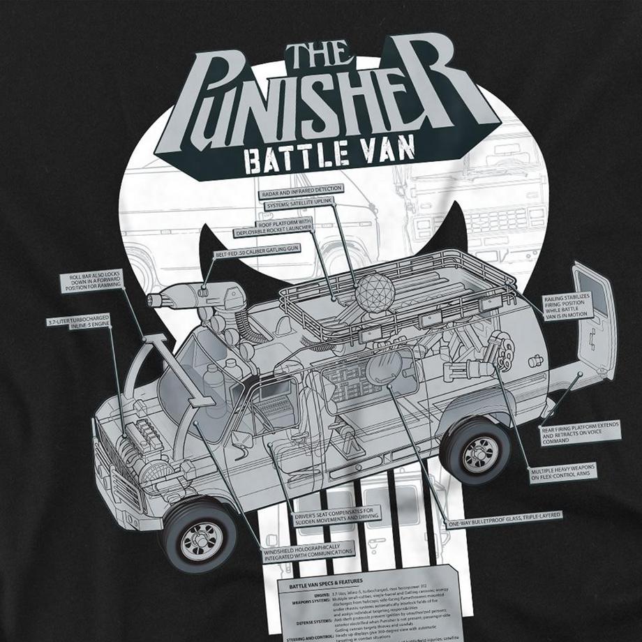 The Punisher Battle Van Specs Langärmeliges T-Shirt  