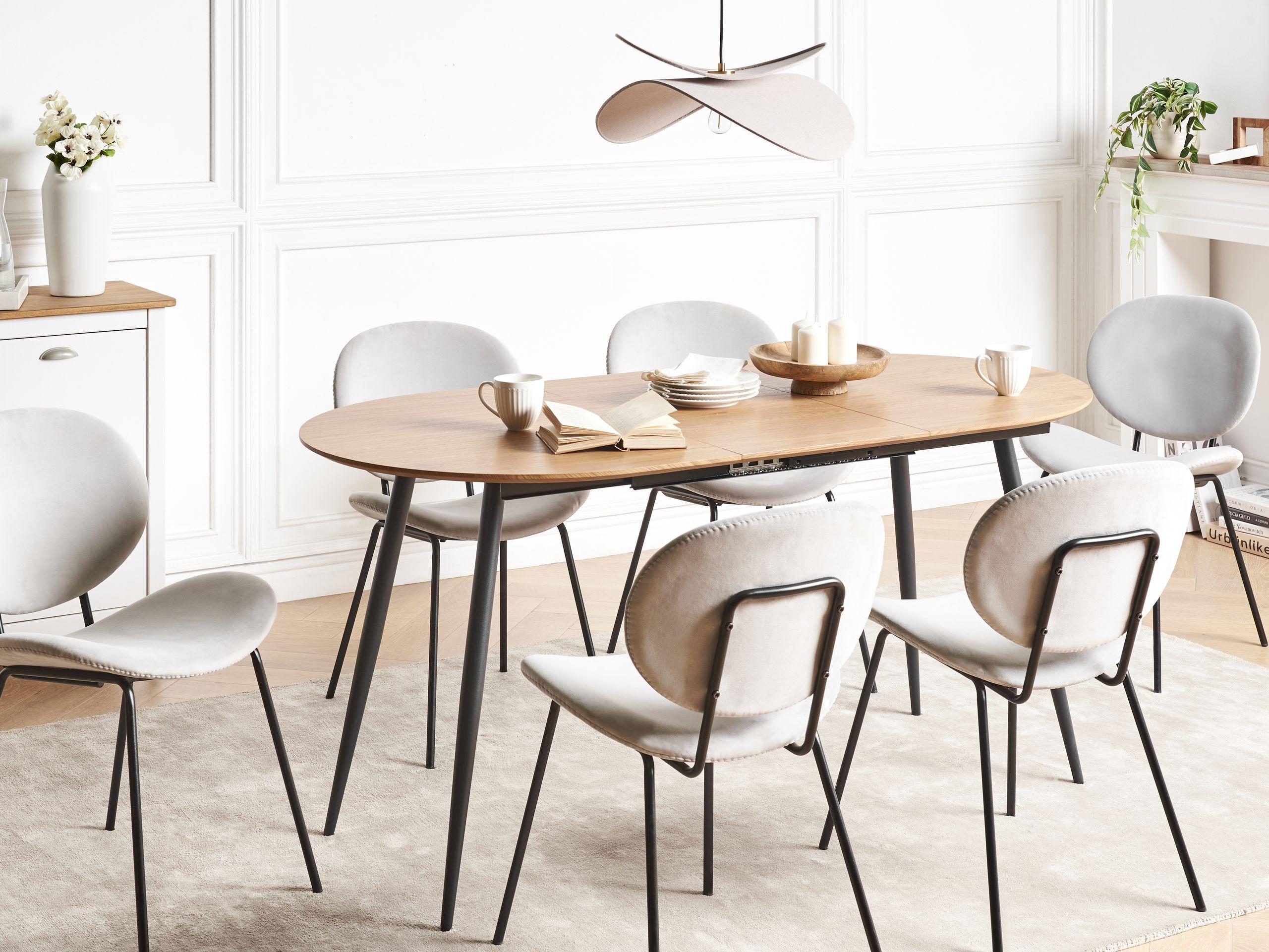 Beliani Tavolo da pranzo estensibile en Fibra a media densità (MDF) Moderno CLAVET  