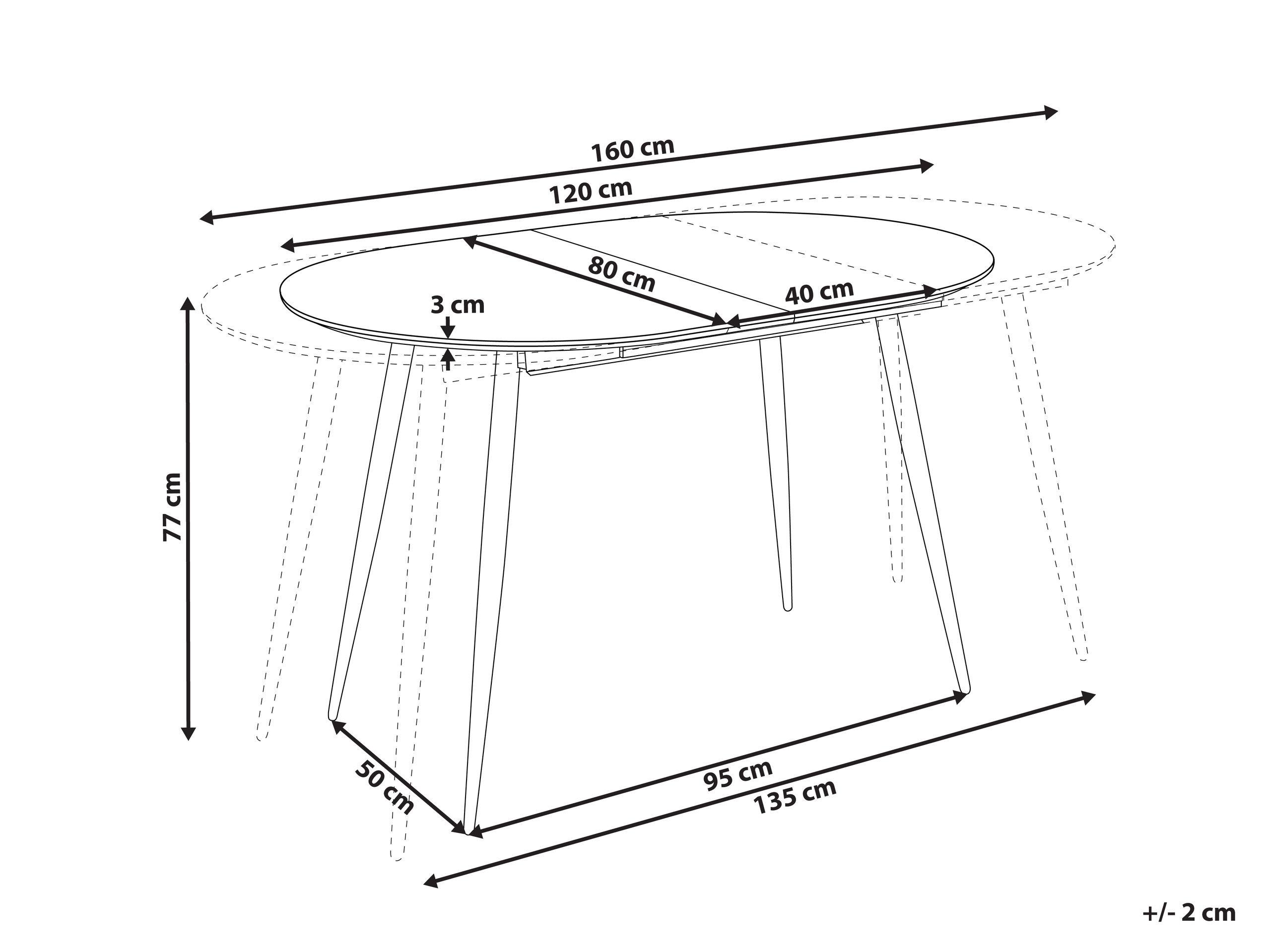 Beliani Tavolo da pranzo estensibile en Fibra a media densità (MDF) Moderno CLAVET  