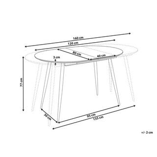 Beliani Tavolo da pranzo estensibile en Fibra a media densità (MDF) Moderno CLAVET  