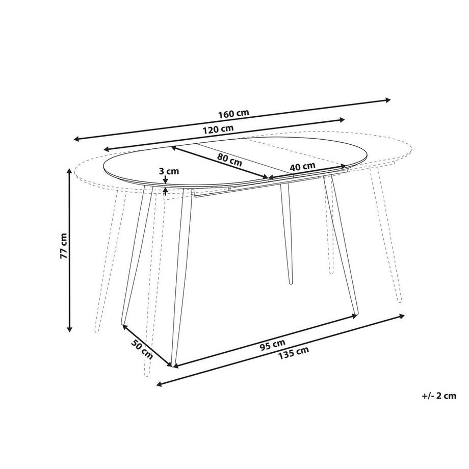 Beliani Ausziehbarer Esstisch aus MDF-Platte  CLAVET  