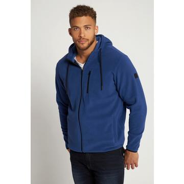 Giacca in pile con cappuccio e tasca con zip, disponibile fino alla tg. 8 XL