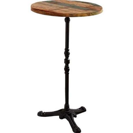 mutoni Table de bar ancienne bois fonte coloré noir 60x111  