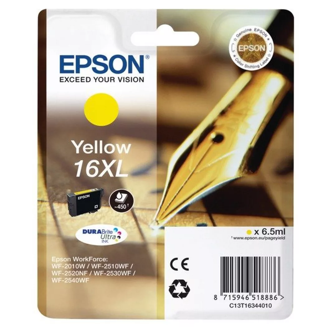 EPSON Füller, 16XL, Gelb, C13T16344012; Tintenpatrone