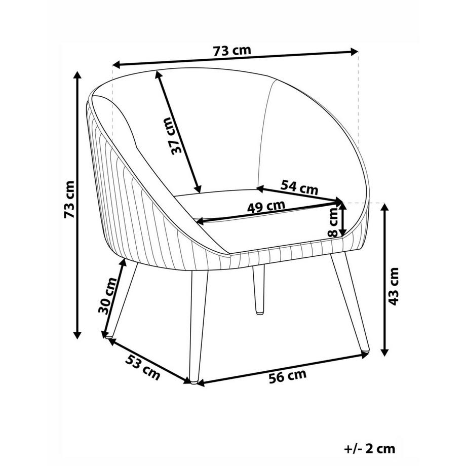 Beliani Sessel aus Samtstoff Glamourös TROMSO  