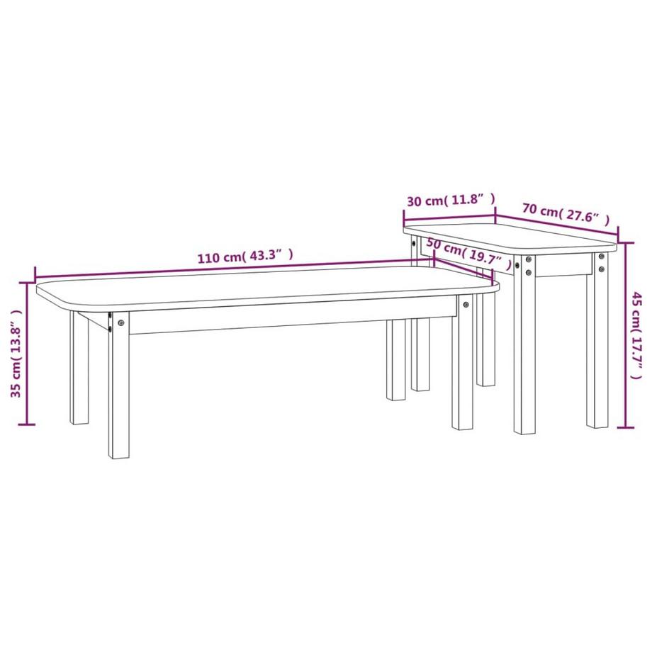 VidaXL Couchtisch-set holz  