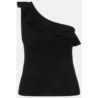 Ulla Popken Top asimmetrico in maglia con volant  