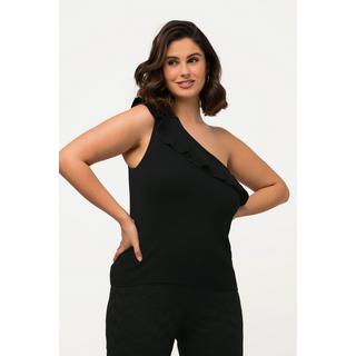 Ulla Popken Top asimmetrico in maglia con volant  