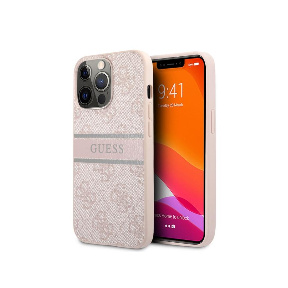 GUESS  Cover per iPhone 13 Pro PU 4G Stripe 