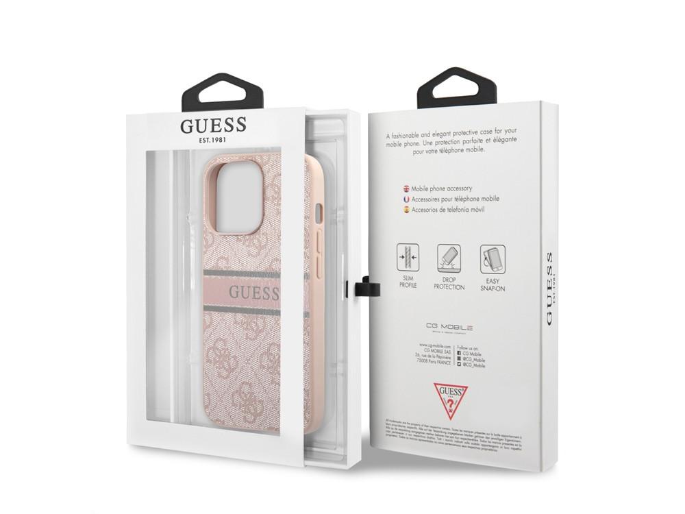 GUESS  Coque pour iPhone 13 Pro PU 4G Stripe 