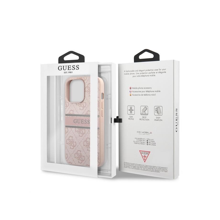 GUESS  Cover per iPhone 13 Pro PU 4G Stripe 