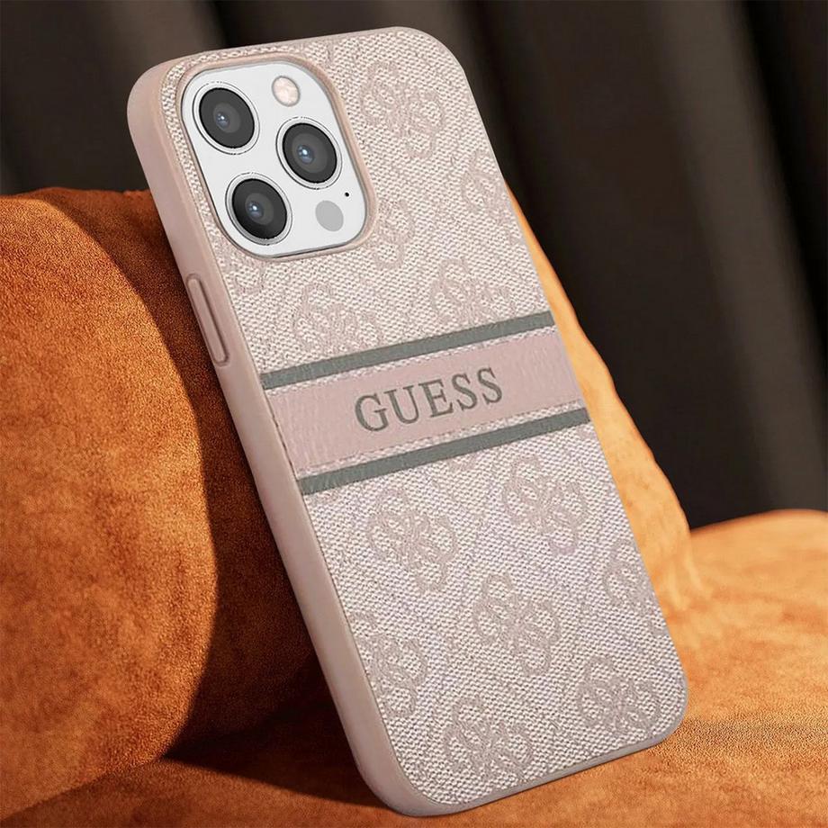 GUESS  Cover per iPhone 13 Pro PU 4G Stripe 
