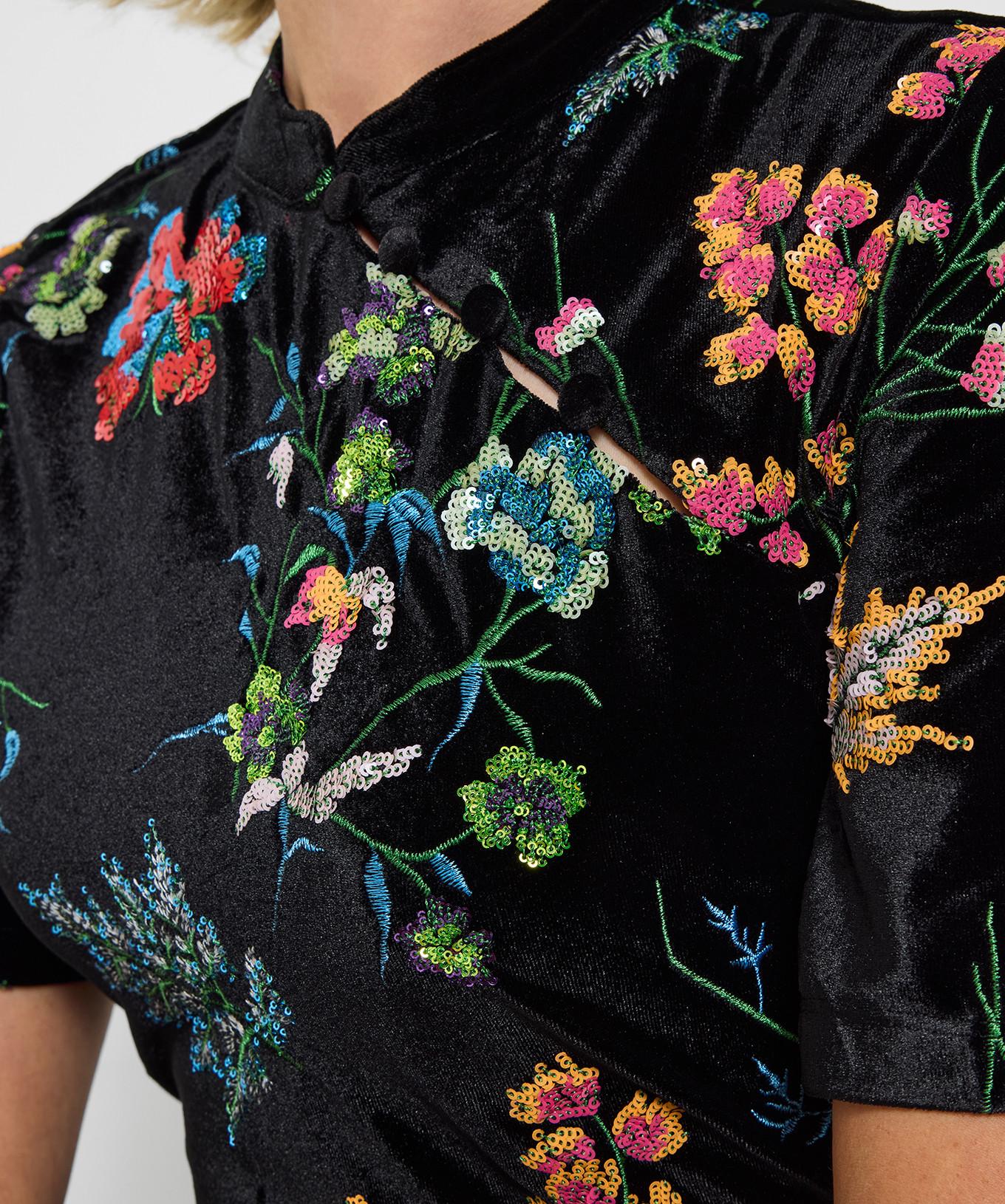 Joe Browns Robe Velours Boutique Sequins Floraux  