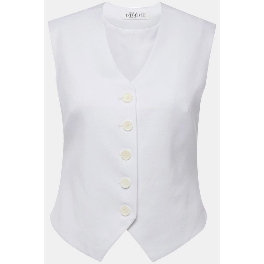 Studio Untold Anzug Weste Fitted Fit V-Ausschnitt Spitzsaum  