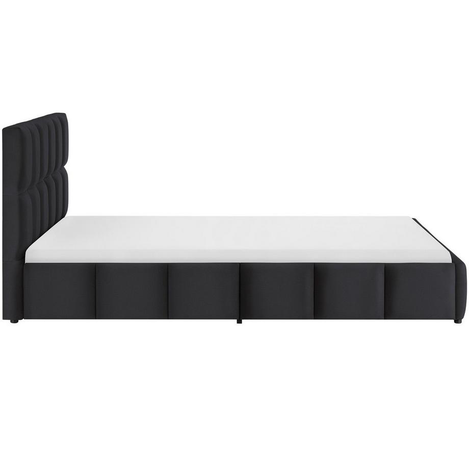 Tectake Parure de lit  Lit rembourré avec revêtement en velours et motif matelassé  