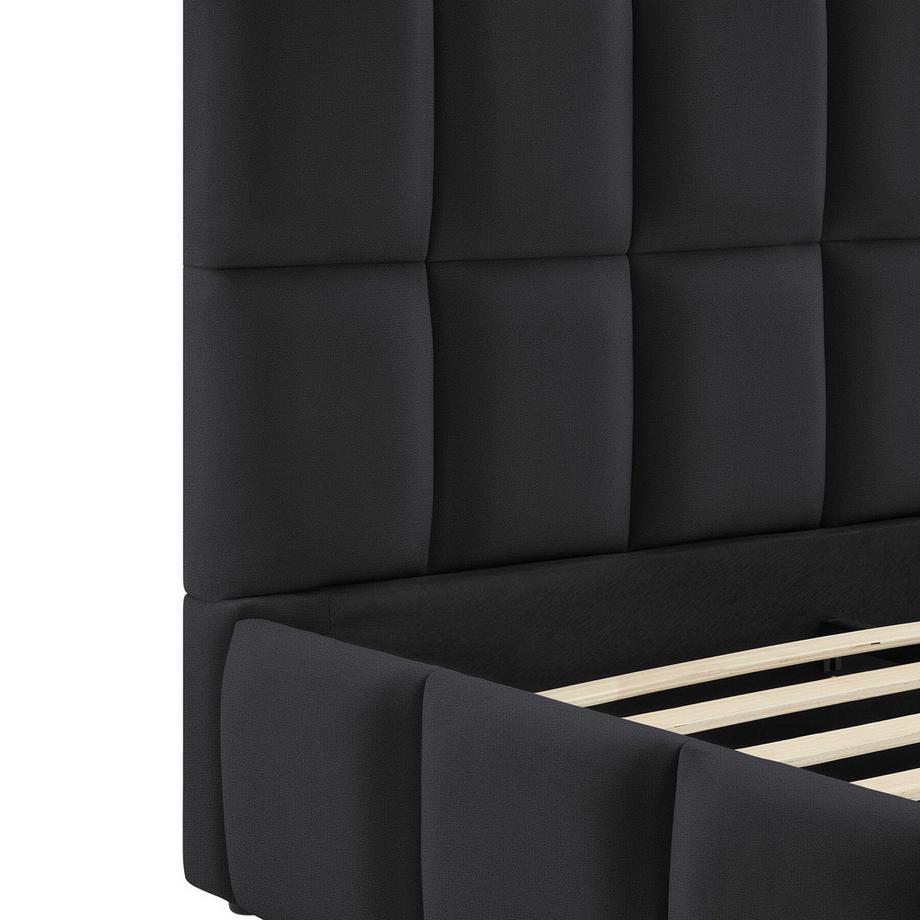 Tectake Parure de lit  Lit rembourré avec revêtement en velours et motif matelassé  