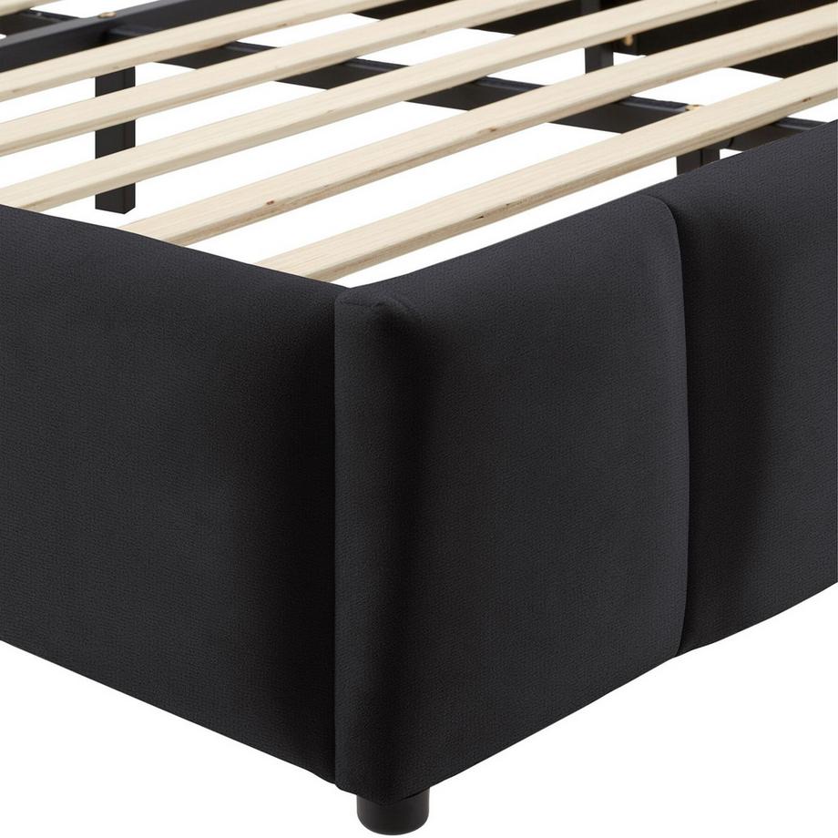 Tectake Parure de lit  Lit rembourré avec revêtement en velours et motif matelassé  