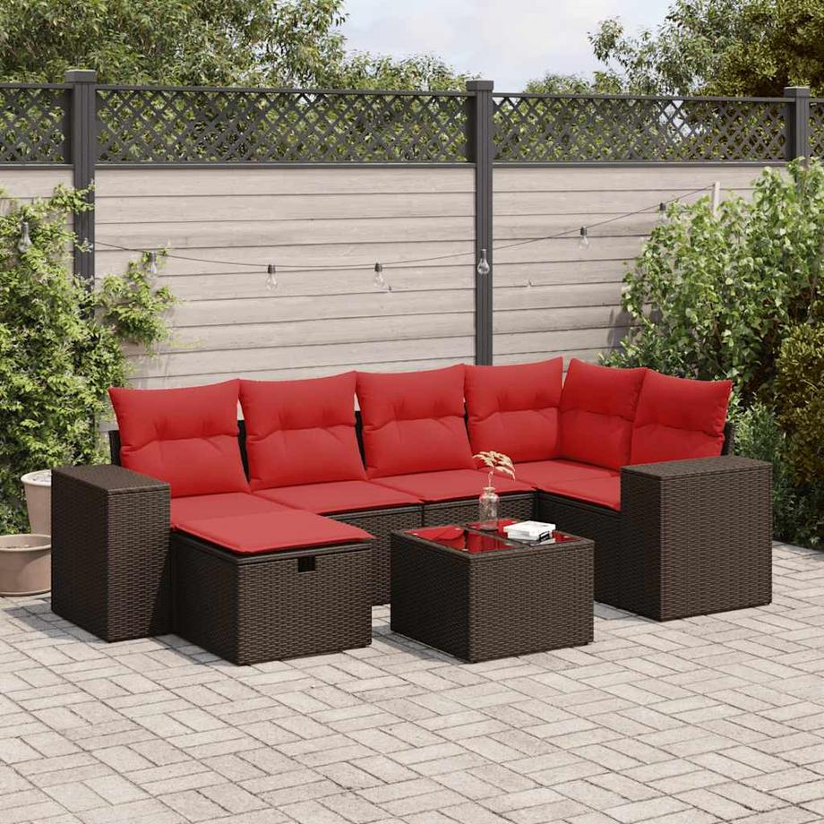 VidaXL Ensemble de canapés de jardin rotin synthétique  