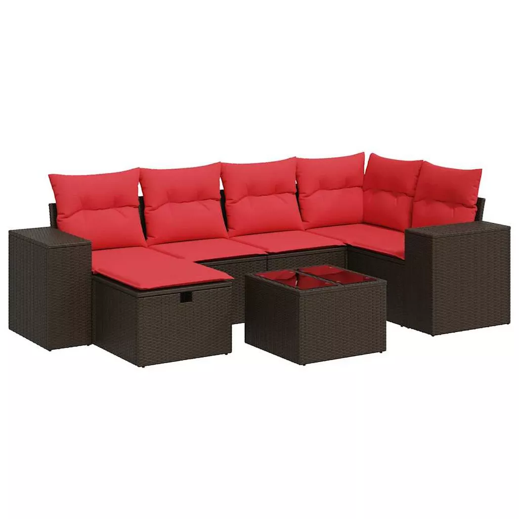 VidaXL - Gartensofa set poly-rattan, One Size, Braun