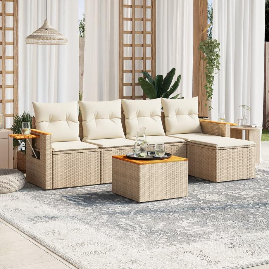VidaXL set divano da giardino Polirattan  