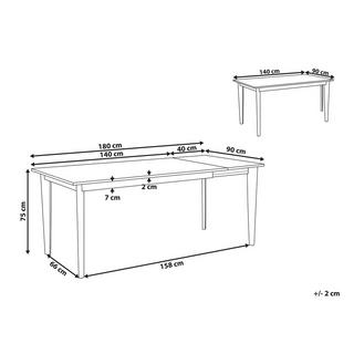 Beliani Ausziehbarer Esstisch aus MDF-Platte Skandinavisch SOLA  