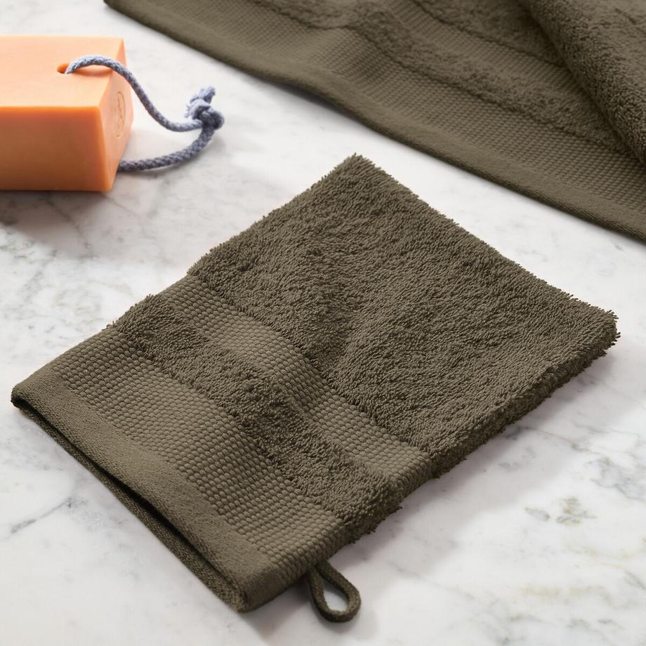 La Redoute Intérieurs Lot de 4 gants de toilette en coton peigné 600g/m2  
