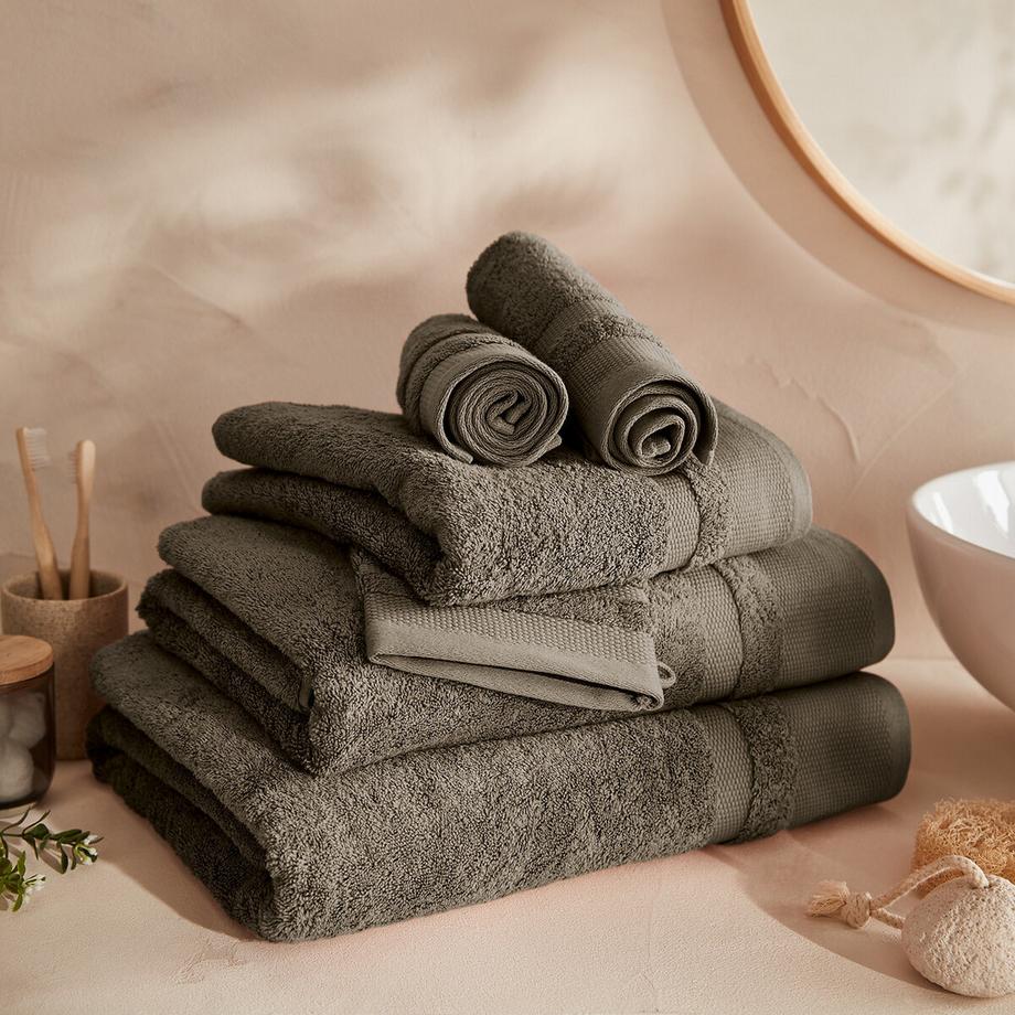 La Redoute Intérieurs Lot de 4 gants de toilette en coton peigné 600g/m2  