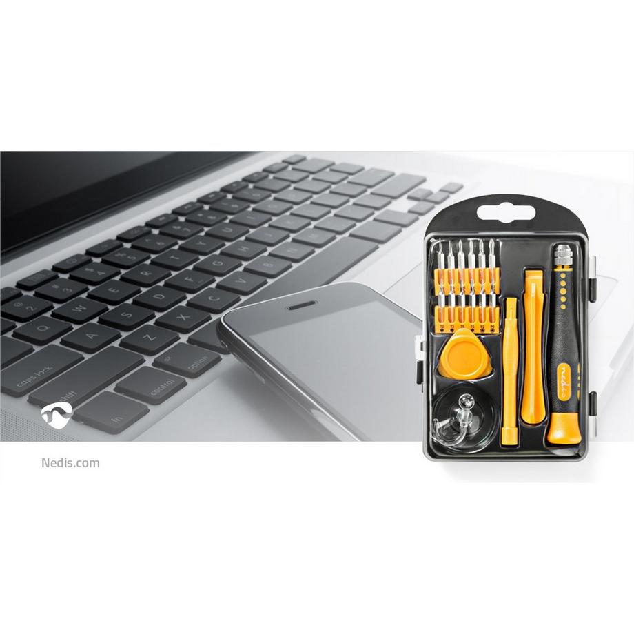Nedis  Kit de réparation téléphone/tablette | 17-en-1 | Läsplatta / PC / Smartphone | Embouts Philips | Embouts Slitsade | Embouts Pentalobe | Embouts Tri-wing 