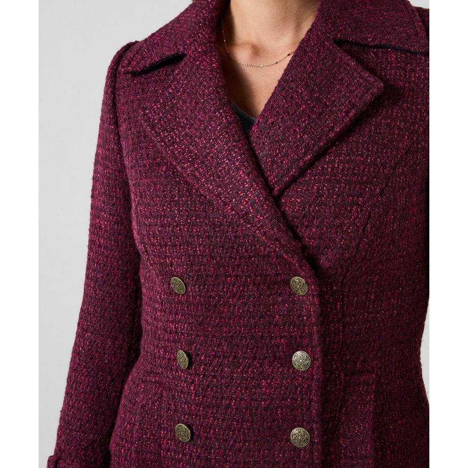 Joe Browns Long Manteau en Tweed Berry Dreams  