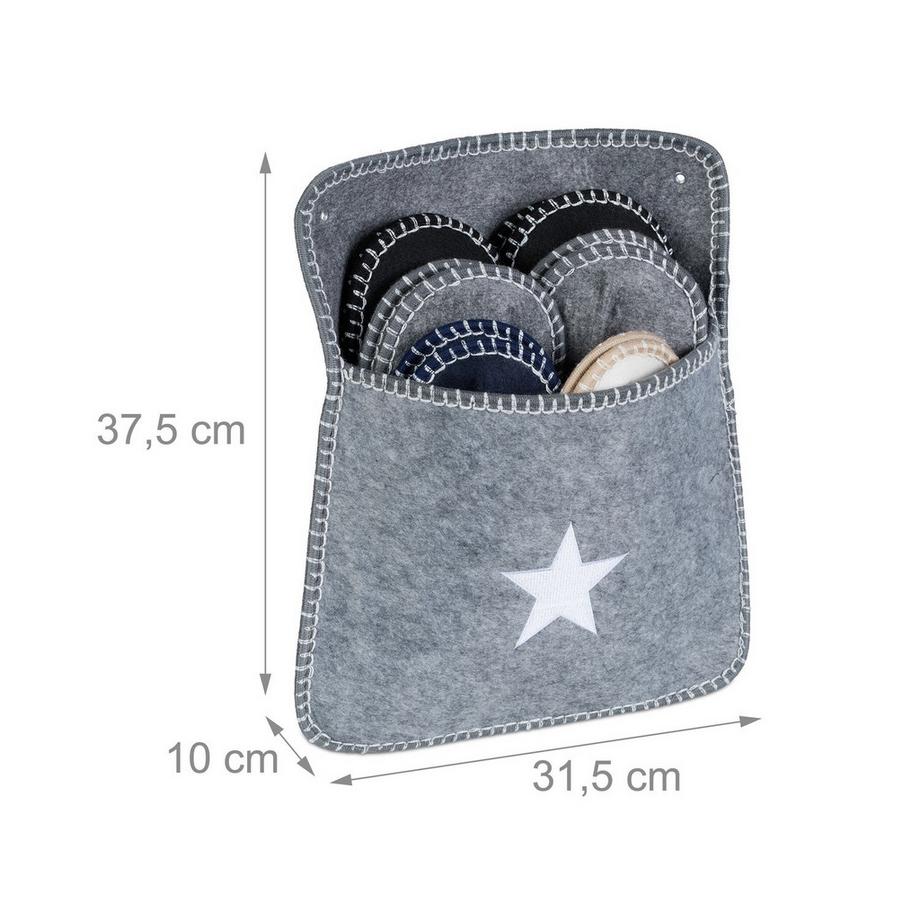 B2X  6 Paar Gästepantoffeln aus Filz 