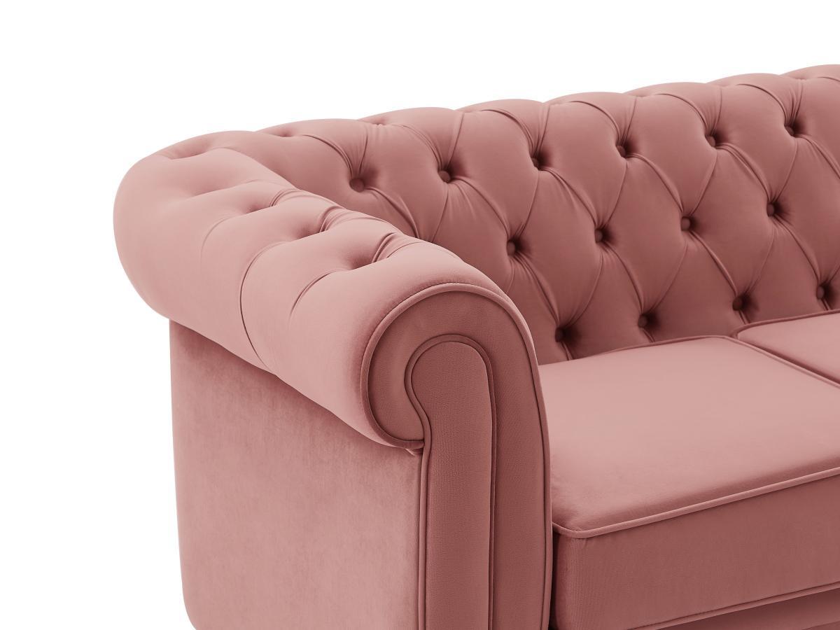 Vente-unique Canapé 2 places en velours rose pastel CHESTERFIELD  